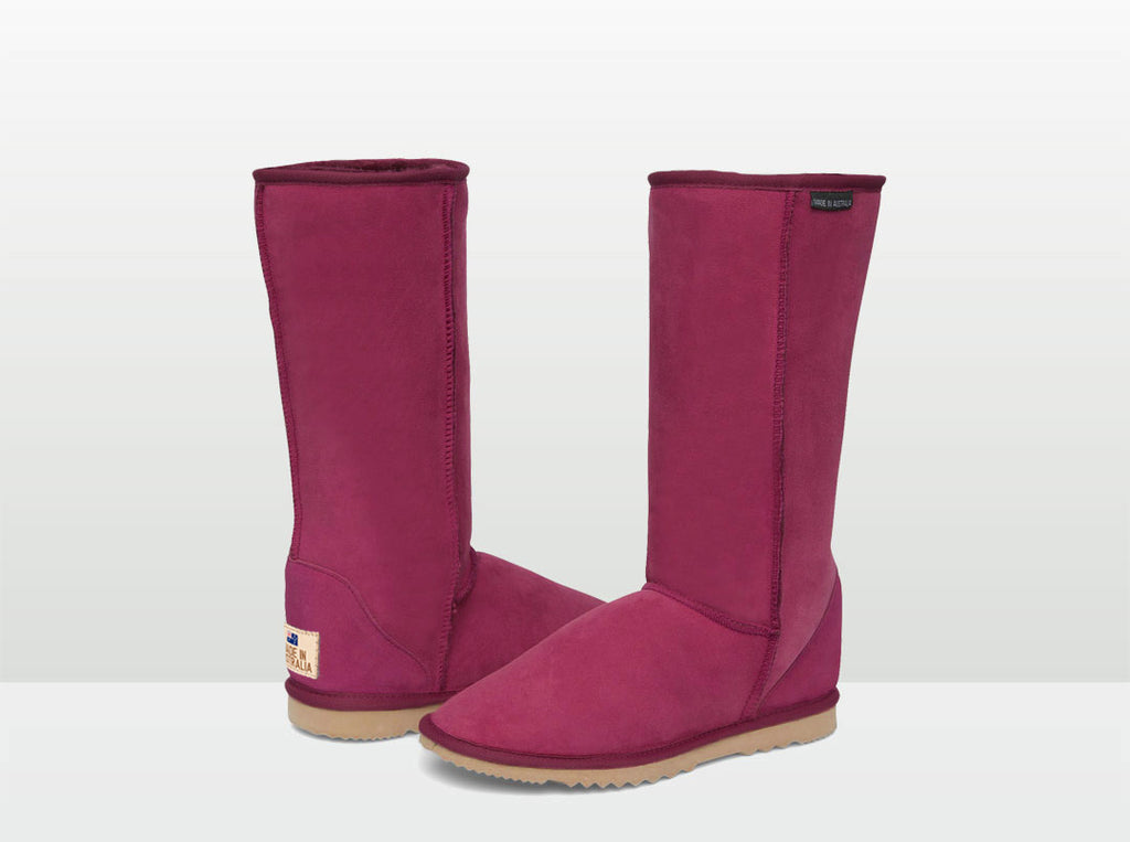 Aussie Uggies International Classic Tall Sheepskin Boot Burgundy