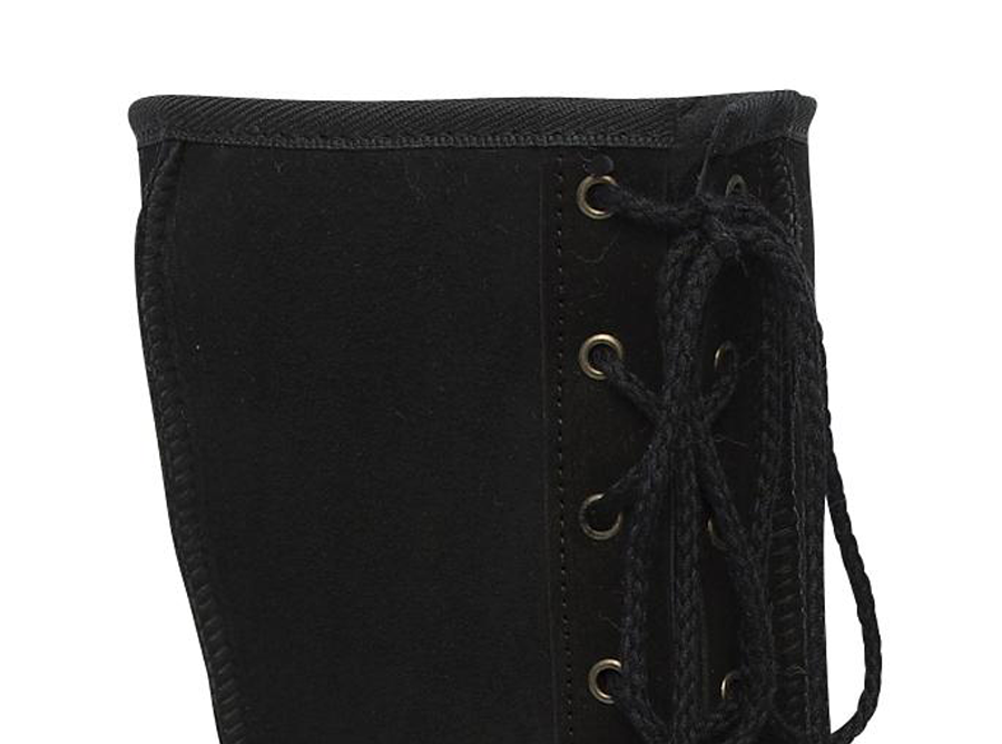 Adults Black Lace Up Tall Ugg Boot Cuff