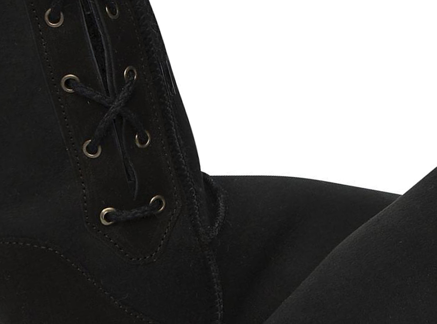 Adults Black Lace Up Tall Ugg Boot Detail
