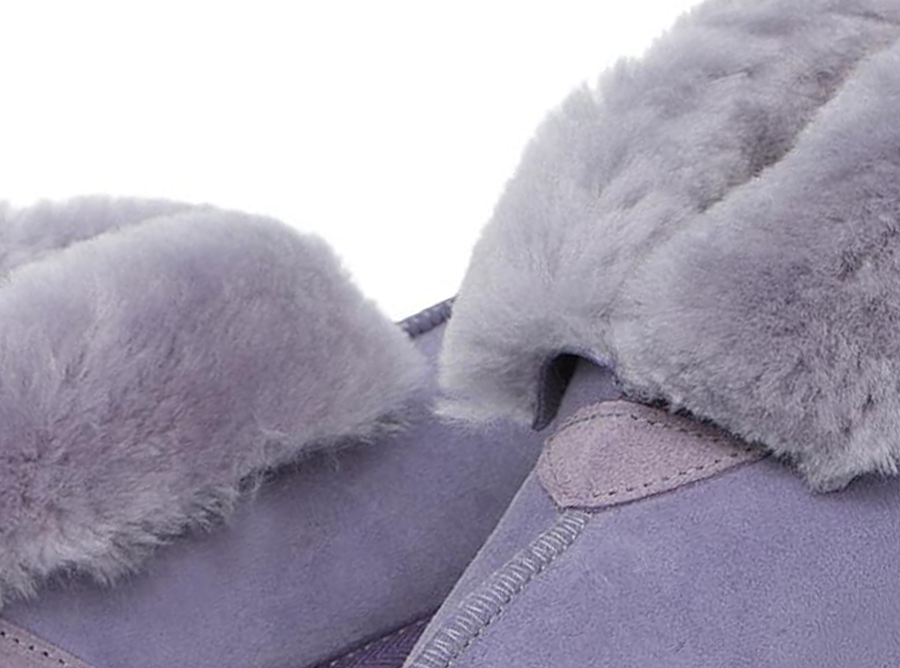 Adults Lilac Classic Ugg Style Slipper Detail