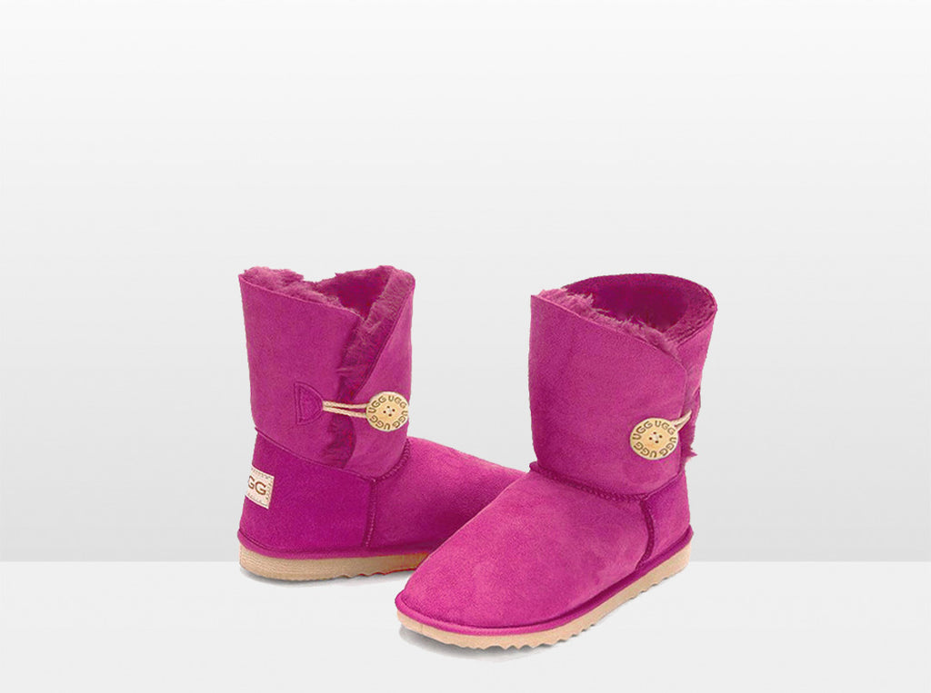 Adults Bright Rose Bella Button Ugg Boot