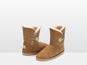 Adults Chestnut Bella Button Ugg Boot
