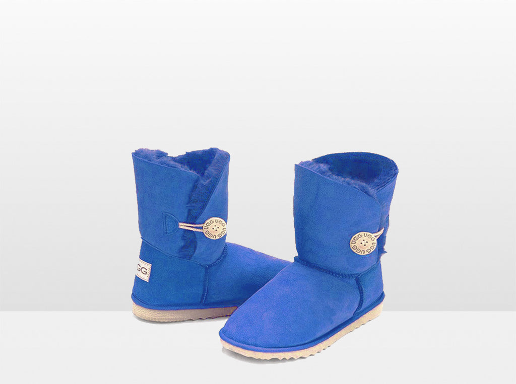 Adults Electric Blue Bella Button Ugg Boot