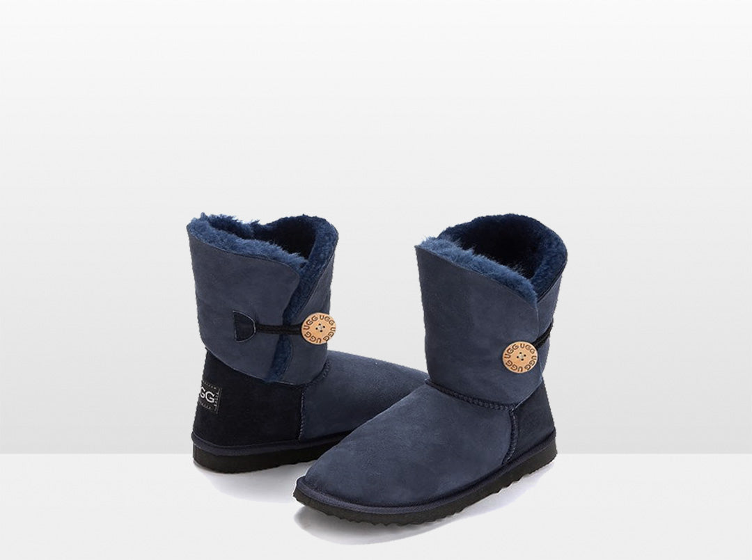 Navy blue bailey button ugg boots top