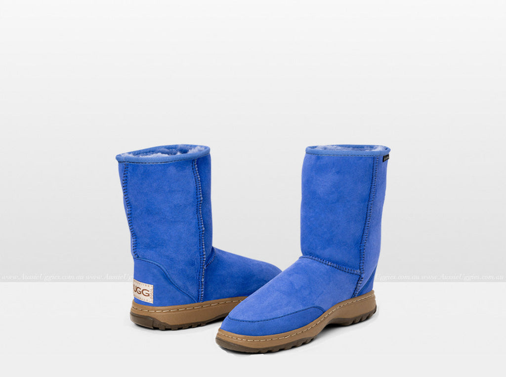 Adults Electric Blue Short Deluxe Ugg Boots Outdoor Sole