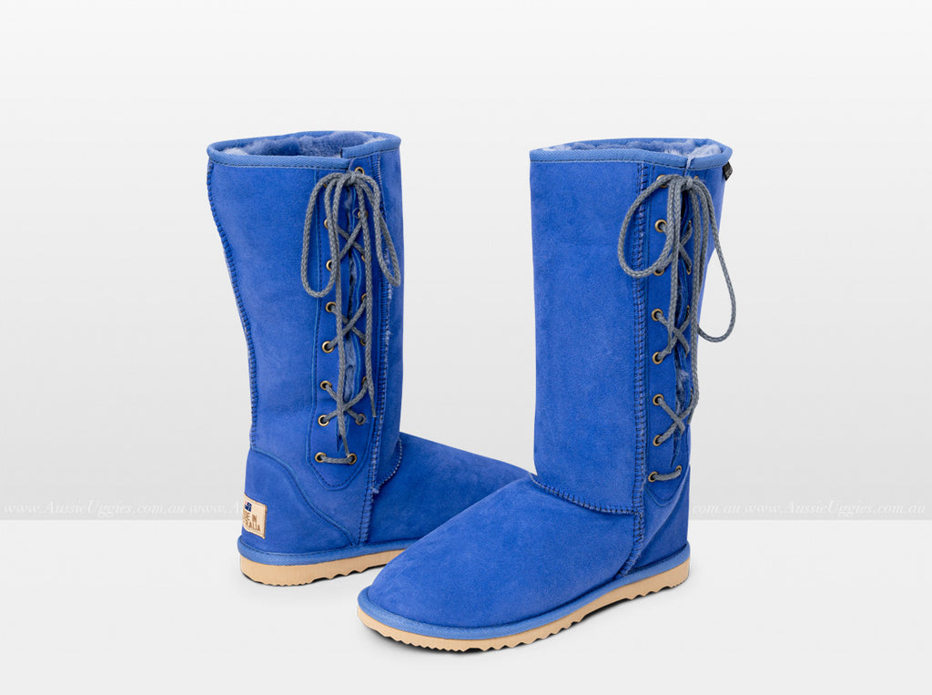 Adults Electric Blue International Lace Up Tall Ugg Boot
