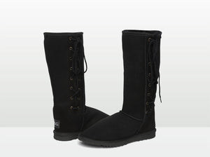 Adults Black Lace Up Tall Ugg Boot