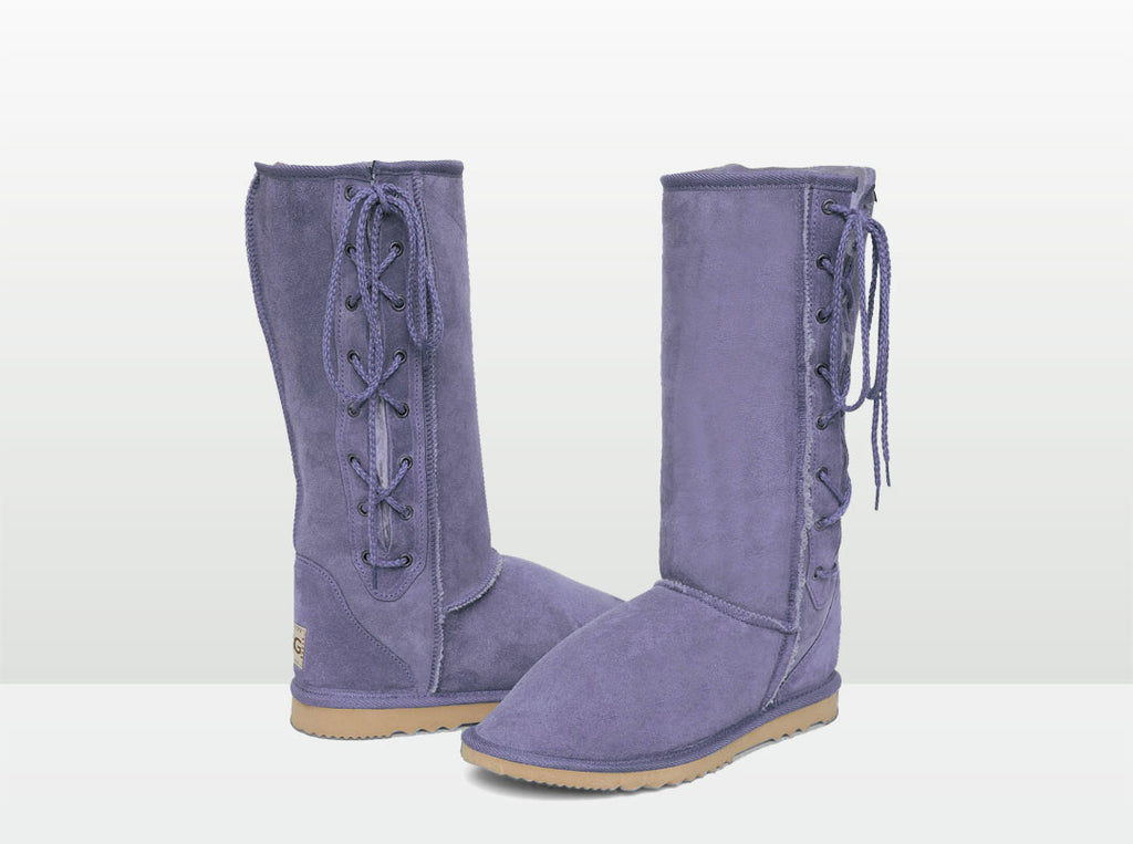 Adults Lilac Lace Up Tall Ugg Boot