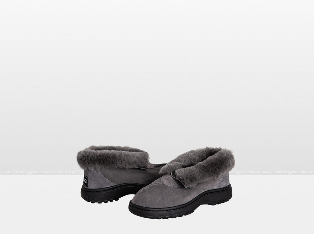 Adults Grey Outdoor Ugg Style Slippers
