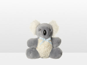 Kids Silver Fox Sheepskin Koala Bear Small with Blue Ribbon